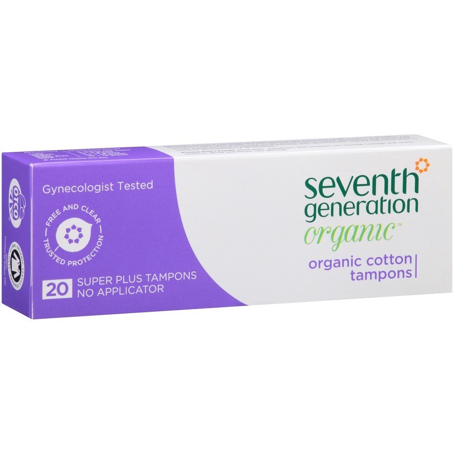 slide 2 of 6, Seventh Generation Tampons, Organic Cotton, No Applicator, Super Plus, 1 ct