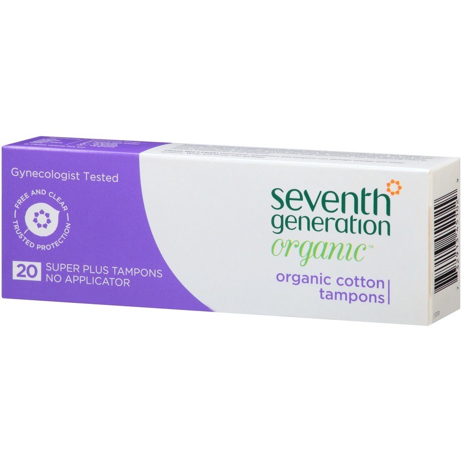 slide 3 of 6, Seventh Generation Tampons, Organic Cotton, No Applicator, Super Plus, 1 ct