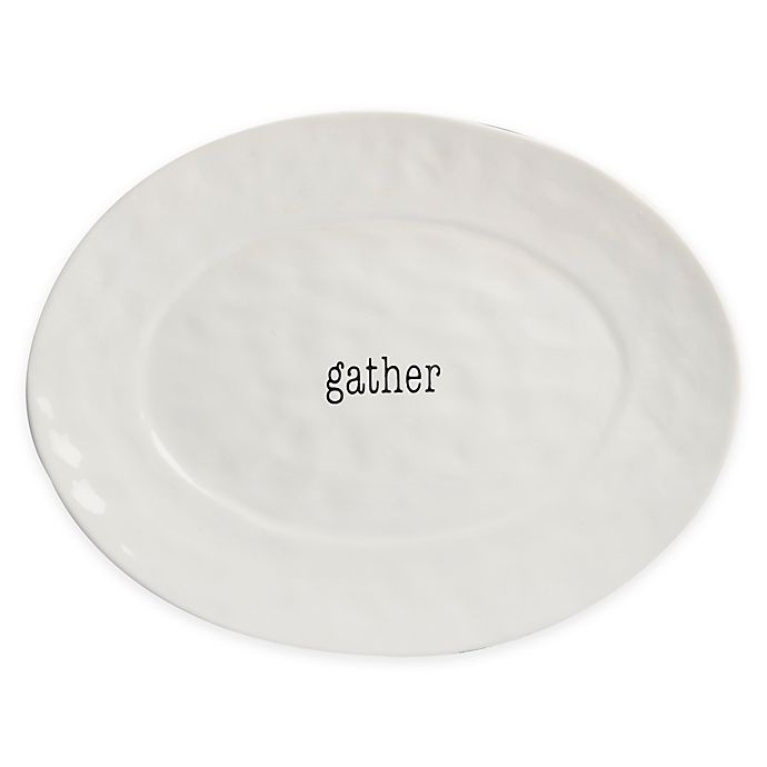 slide 1 of 1, Certified International Just Words Oval Serving Platter - White, 1 ct