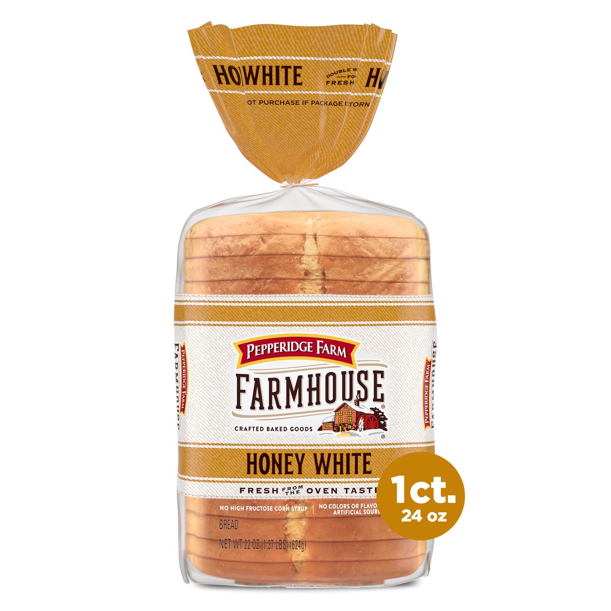 slide 1 of 9, Pepperidge Farm Honey White Bread, 22.000 oz