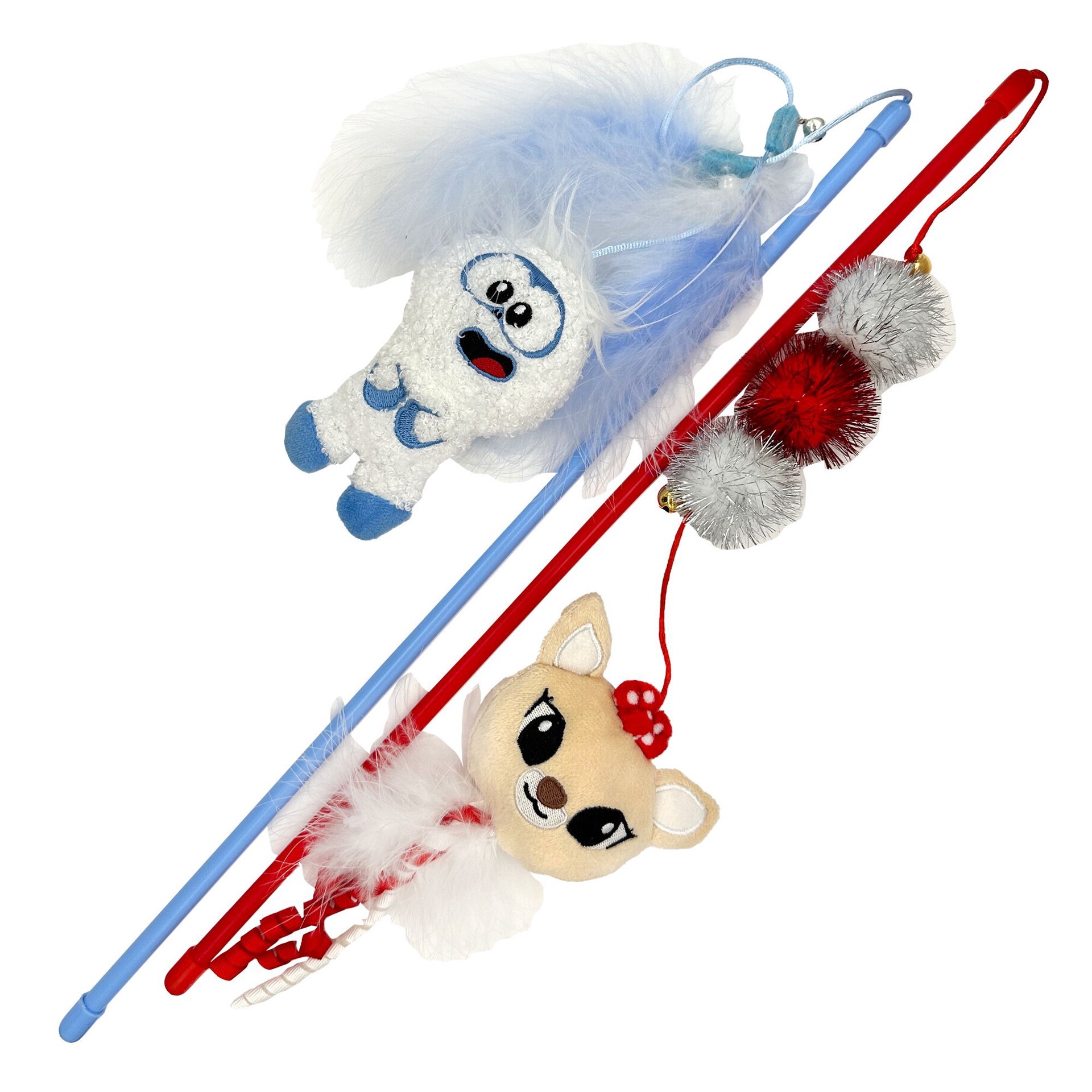 slide 1 of 1, GMason Rudolph Holiday Clarice & Bumble Teaser Cat Toy - 2 Pack, 1 ct
