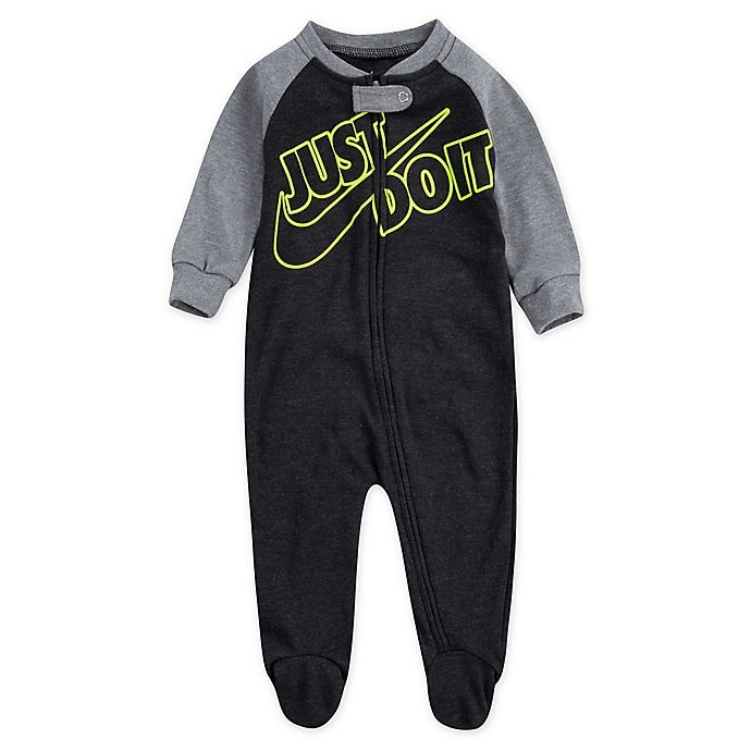 slide 1 of 2, Nike Newborn Just Do It Volt Footie - Black, 1 ct