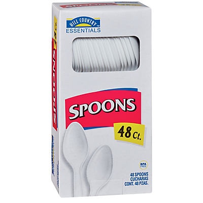 slide 1 of 1, Hill Country Fare Everyday White Spoons, 48 ct