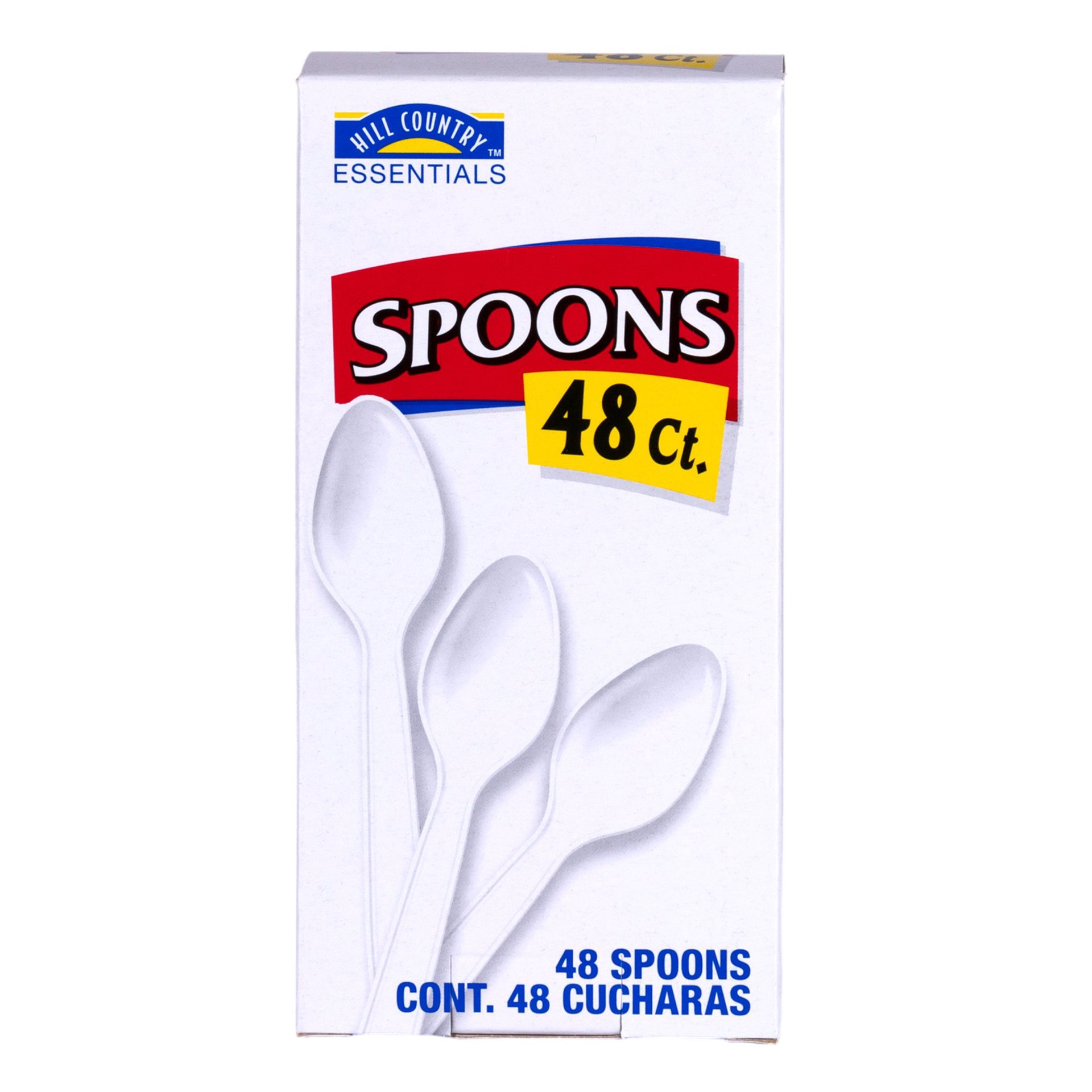 slide 1 of 1, Hill Country Fare Everyday White Spoons, 48 ct