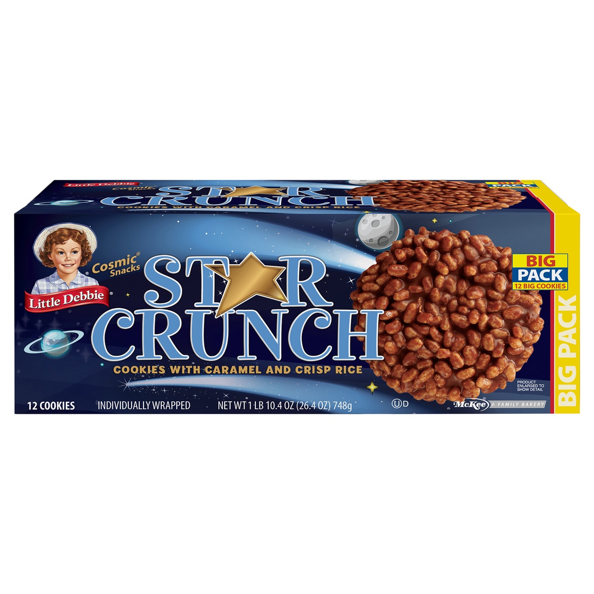 slide 1 of 12, Little Debbie Snack Cakes, Little Debbie Big Pack STAR CRUNCH  cosmic snacks, 12 ct