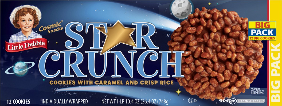 slide 12 of 12, Little Debbie Snack Cakes, Little Debbie Big Pack STAR CRUNCH  cosmic snacks, 12 ct