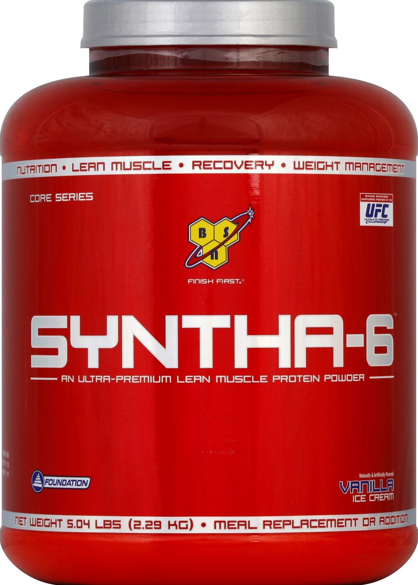 slide 2 of 3, BSN Syntha-6 Vanilla Ice Cream Muscle Protein Powder, 5.04 lb