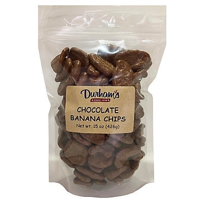 slide 1 of 1, Durham-Ellis Milk Chocolate Banana Chips, 15 oz