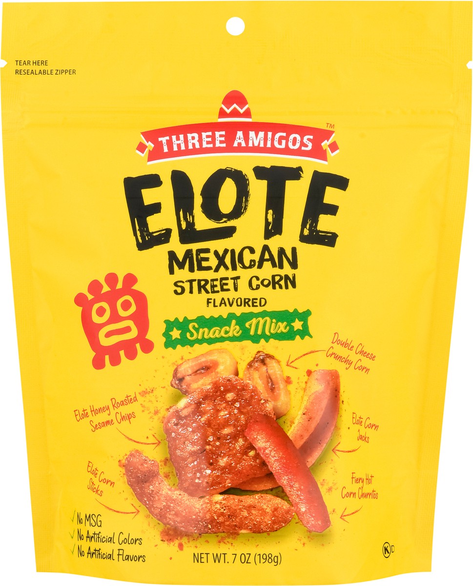 slide 4 of 9, Three Amigos Elote Mexican Street Corn Flavored Snack Mix 7 oz, 7 oz