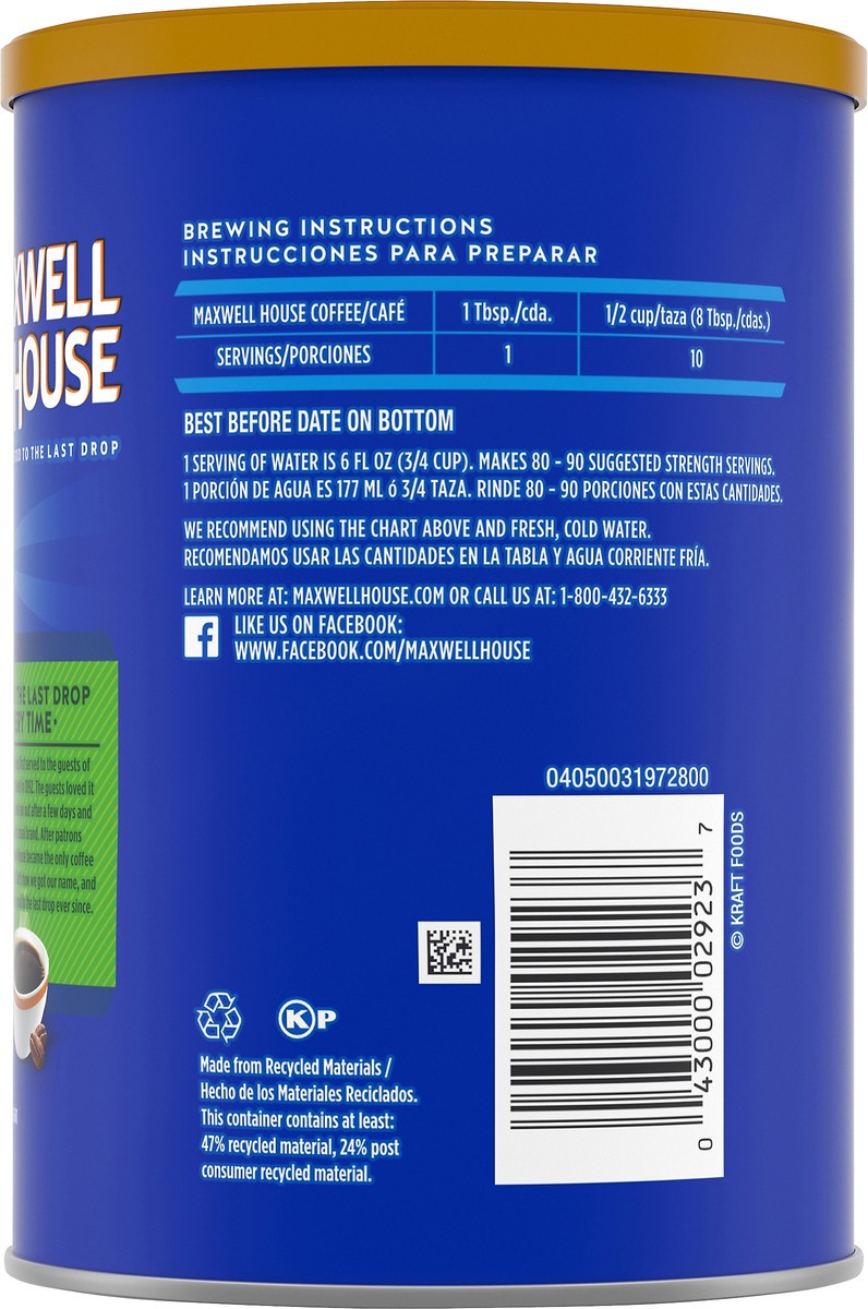 slide 7 of 9, Maxwell House Decaffeinated Original Medium Roast Ground Coffee, 11 oz Canister, 11 oz