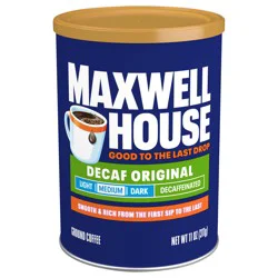 Maxwell House Decaffeinated Original Medium Roast Ground Coffee, 11 oz Canister