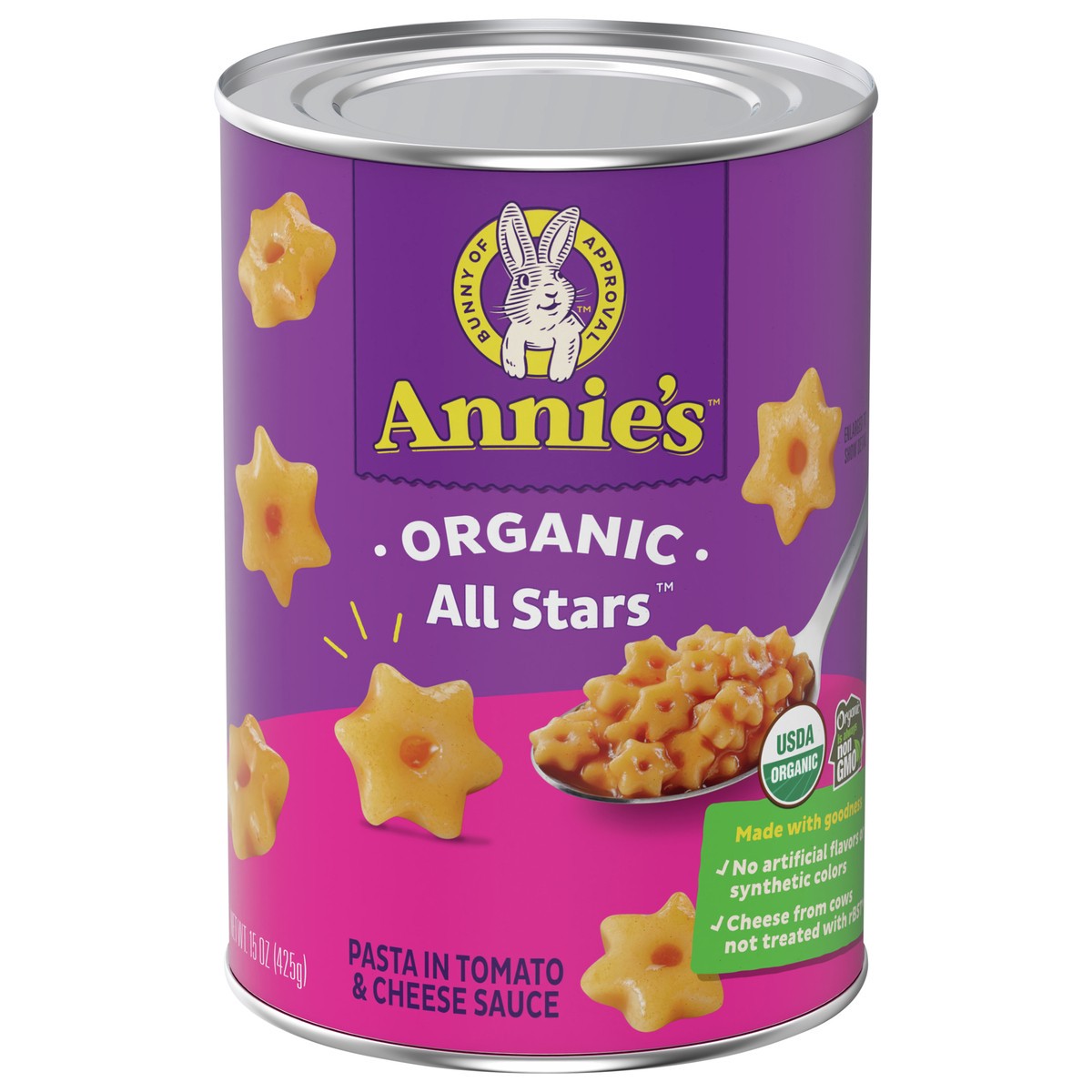 slide 1 of 5, Annie's Organic All Stars, Canned Pasta in Tomato & Cheese Sauce, 15 oz., 15 oz