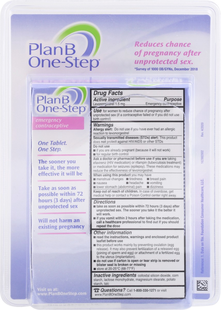 slide 5 of 9, Plan B One Step Emergency Contraceptive 1 ea, 1.5 mg