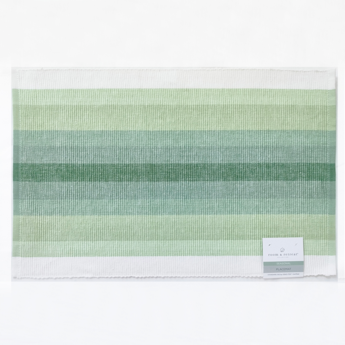 slide 1 of 13, ROOM & RETREAT Room and Retreat Ombre Stripe Placemat, 13 in x 19 in, 1 ct