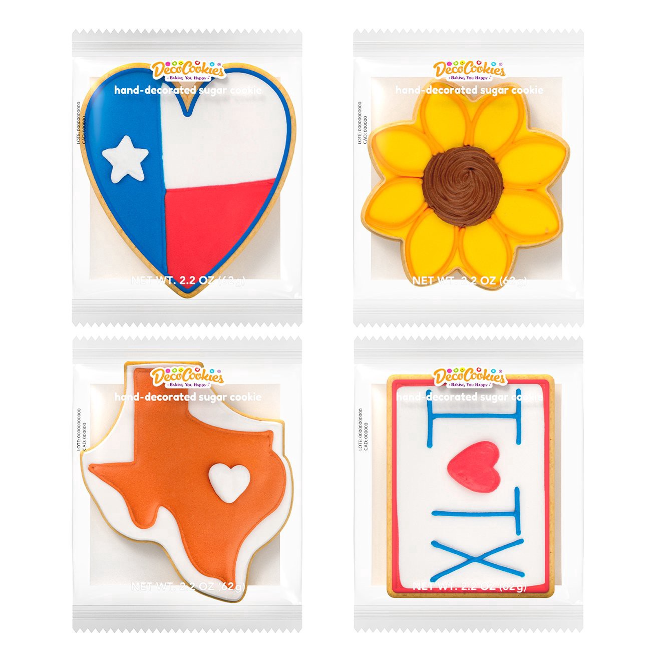 slide 1 of 1, DecoCookies Texas Hand-Decorated Cookies, 1 ct