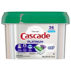 Cascade Platinum ActionPacs + Oxi, Dishwasher Detergent Pods, Fresh, 36 Count