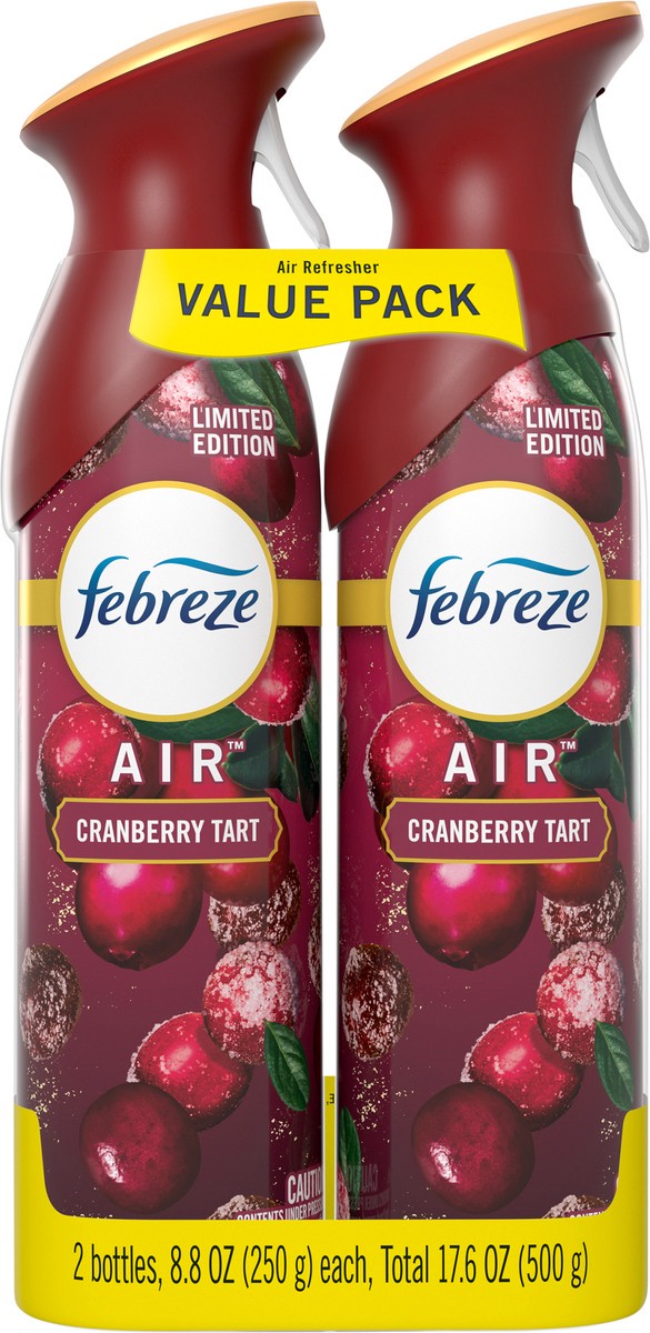 slide 2 of 4, Febreze Air Effects Odor-Eliminating Air Freshener Cranberry Tart, 8.8 oz. Aerosol Can, Pack of 2, 2 ct