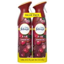 Febreze Air Effects Odor-Eliminating Air Freshener Cranberry Tart, 8.8 oz. Aerosol Can, Pack of 2