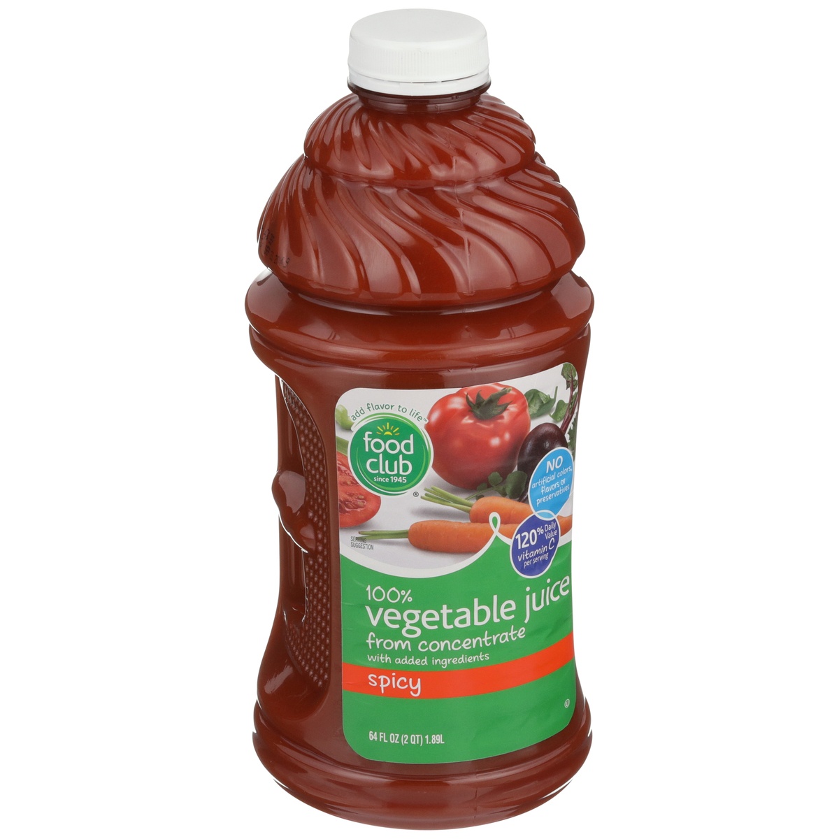 slide 2 of 10, Food Club 100% Spicy Vegetable Juice From Concentrate, 64 fl oz