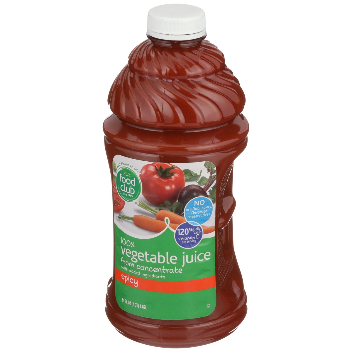 slide 3 of 10, Food Club 100% Spicy Vegetable Juice From Concentrate, 64 fl oz