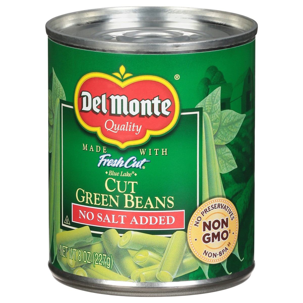 slide 2 of 9, Del Monte Fresh Cut No Salt Added Green Beans 8 oz, 8 oz