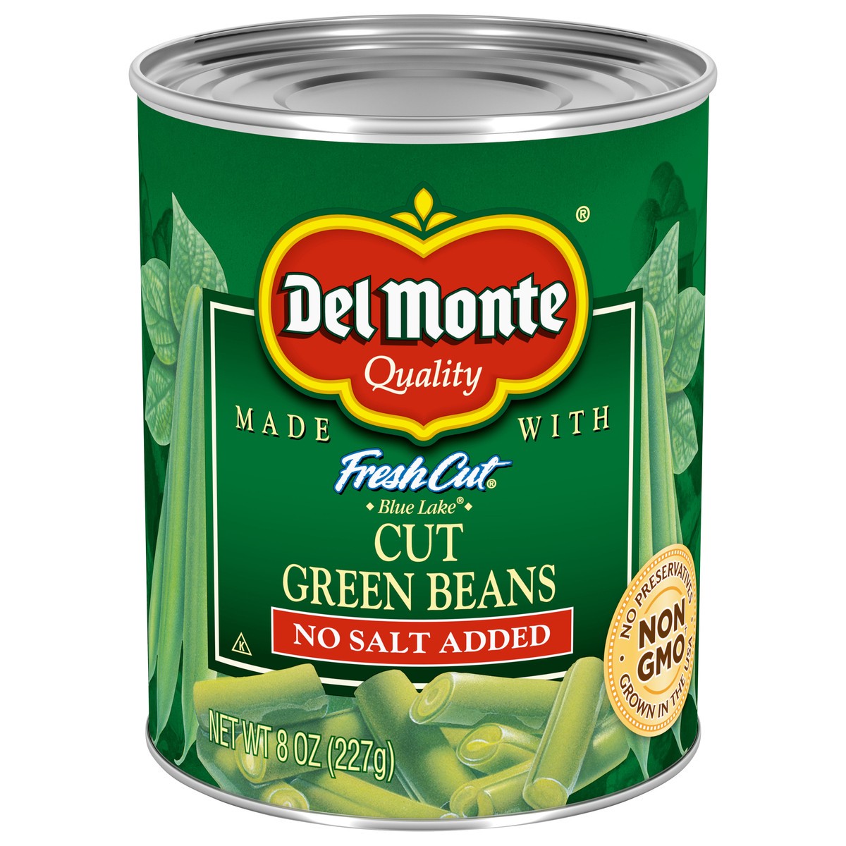 slide 1 of 9, Del Monte Fresh Cut Blue Lake No Salt Added Cut Green Beans 8 oz. Can, 8 oz