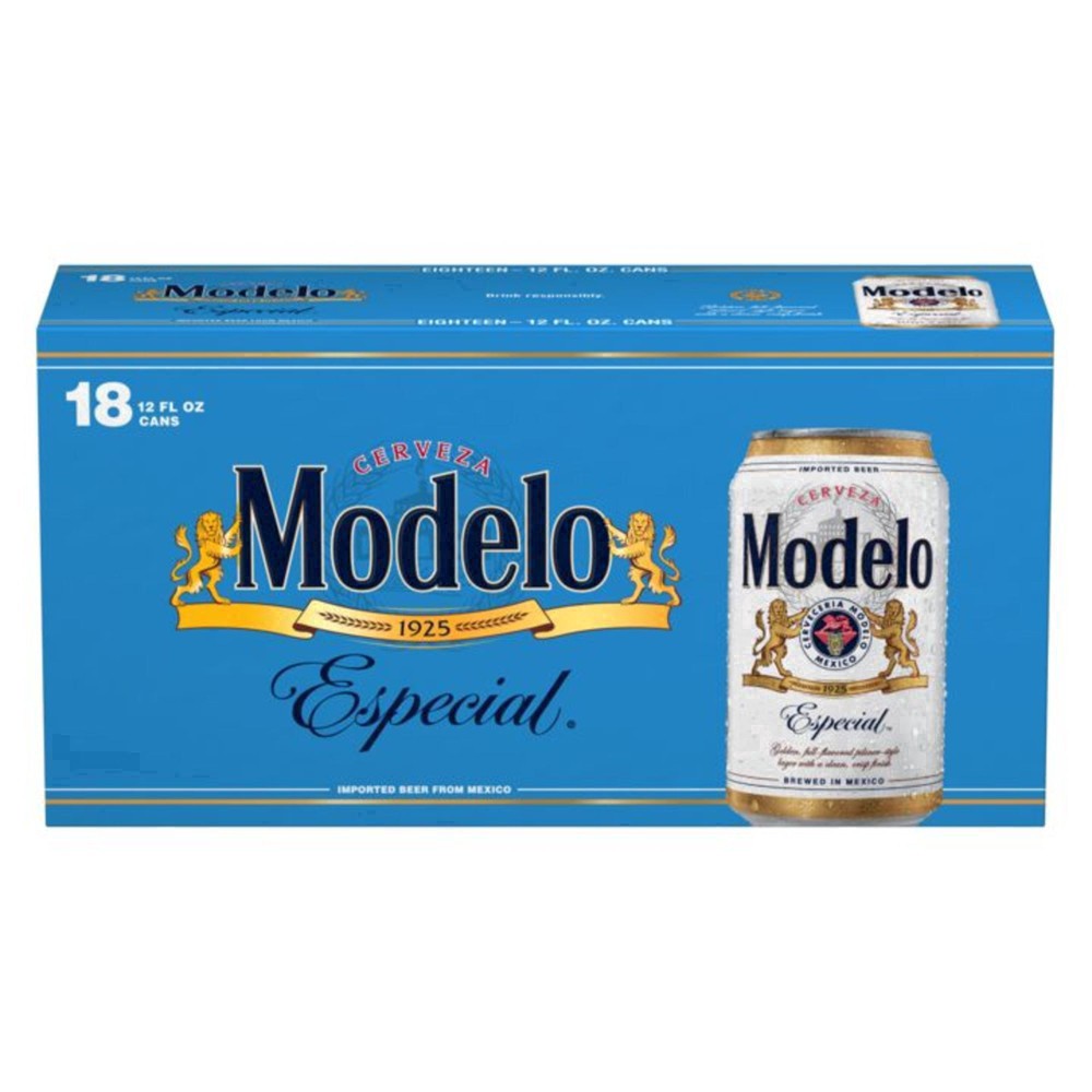 slide 16 of 37, Modelo Mexican Lager Import Beer, 18 pk 12 fl oz Cans, 4.4% ABV, 18 ct; 12 fl oz