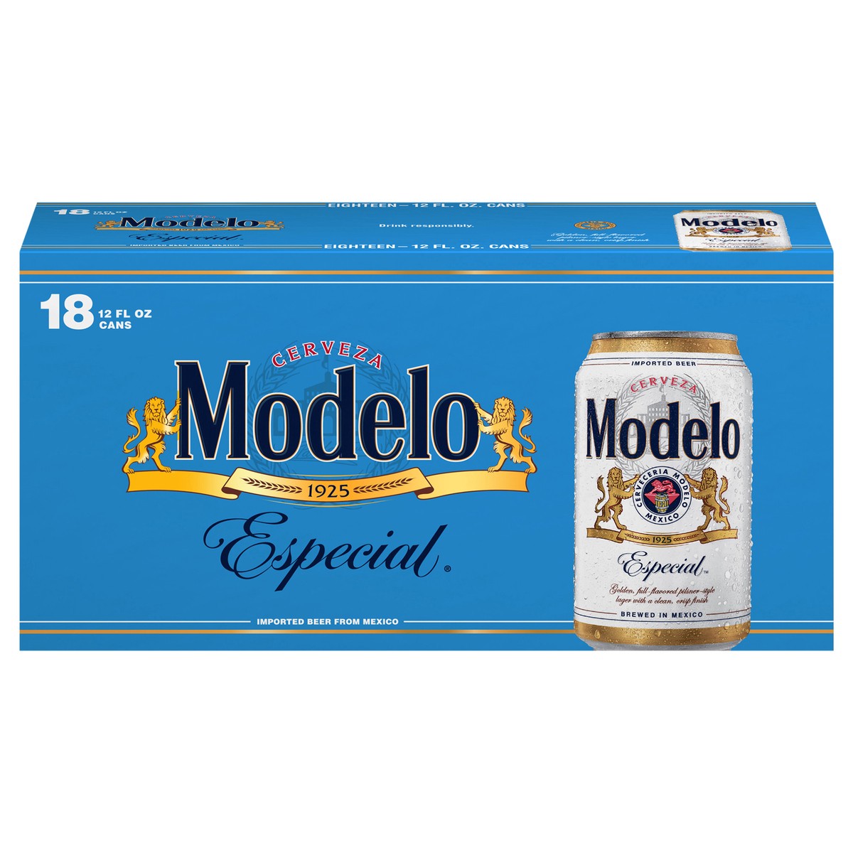 slide 1 of 37, Modelo Mexican Lager Import Beer, 18 pk 12 fl oz Cans, 4.4% ABV, 18 ct; 12 fl oz
