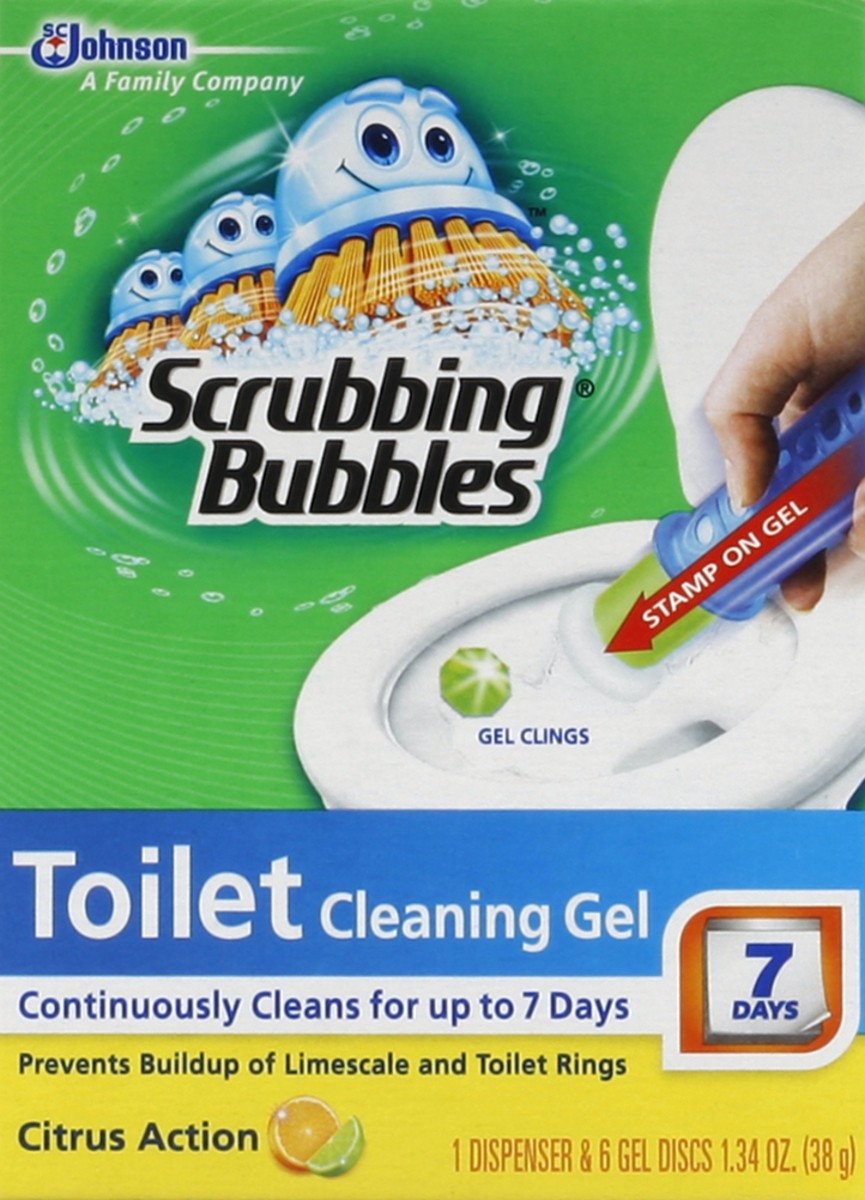 slide 4 of 5, Scrubbing Bubbles Continuous Clean Citrus Toilet Cleaning Gel, 1.34 oz