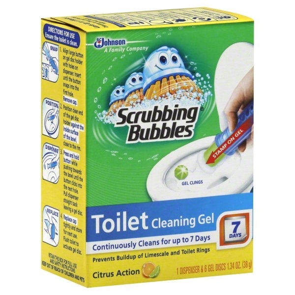 slide 1 of 5, Scrubbing Bubbles Continuous Clean Citrus Toilet Cleaning Gel, 1.34 oz