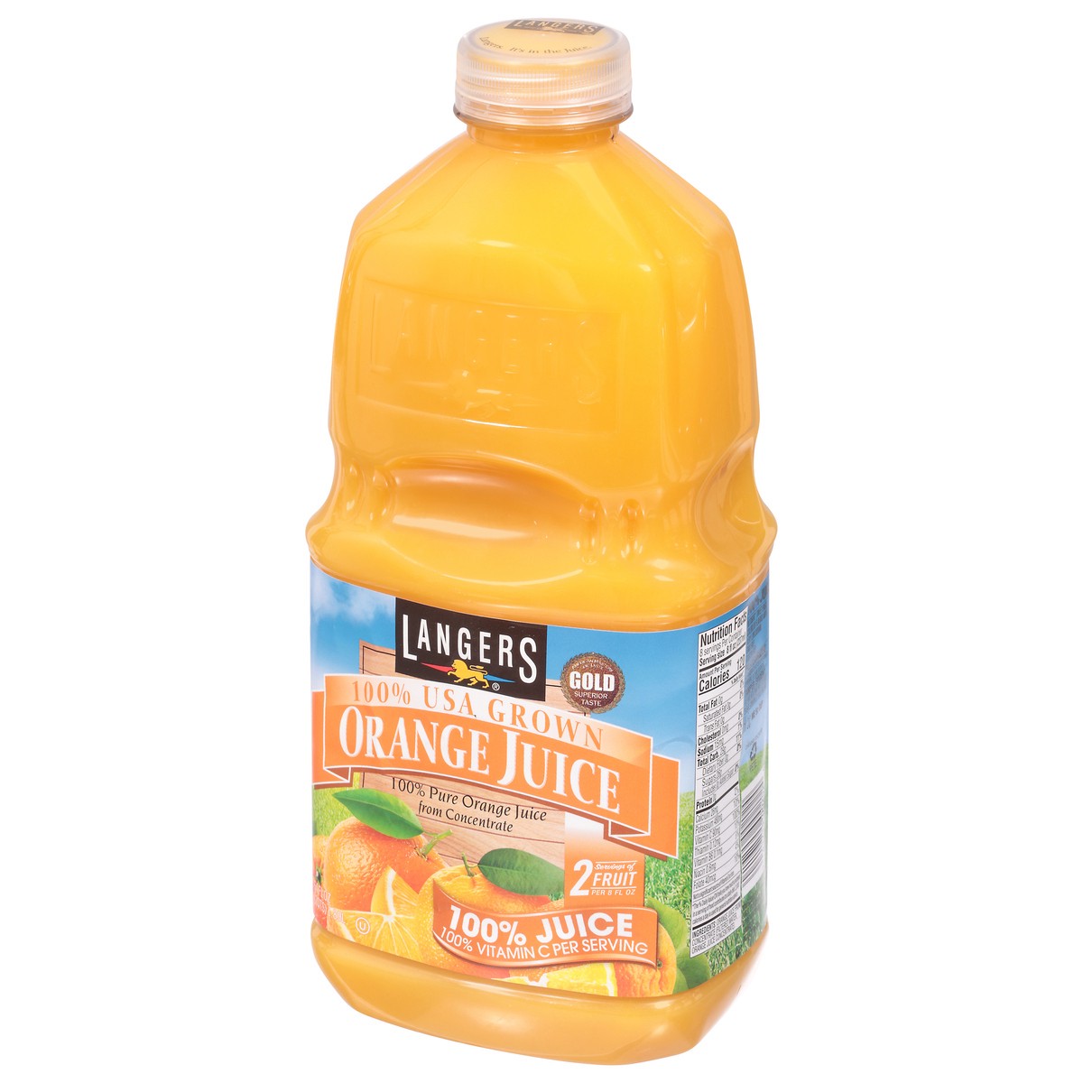 slide 3 of 9, Langers Orange Juice 100% Juice 64 fl oz, 64 fl oz
