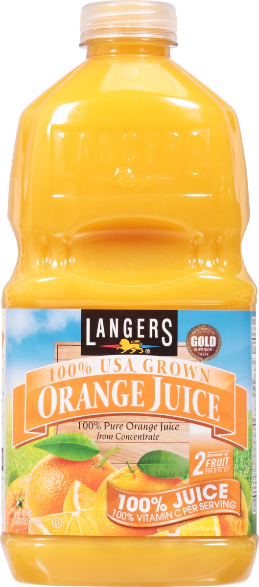 slide 6 of 9, Langers Orange Juice 100% Juice 64 fl oz, 64 fl oz