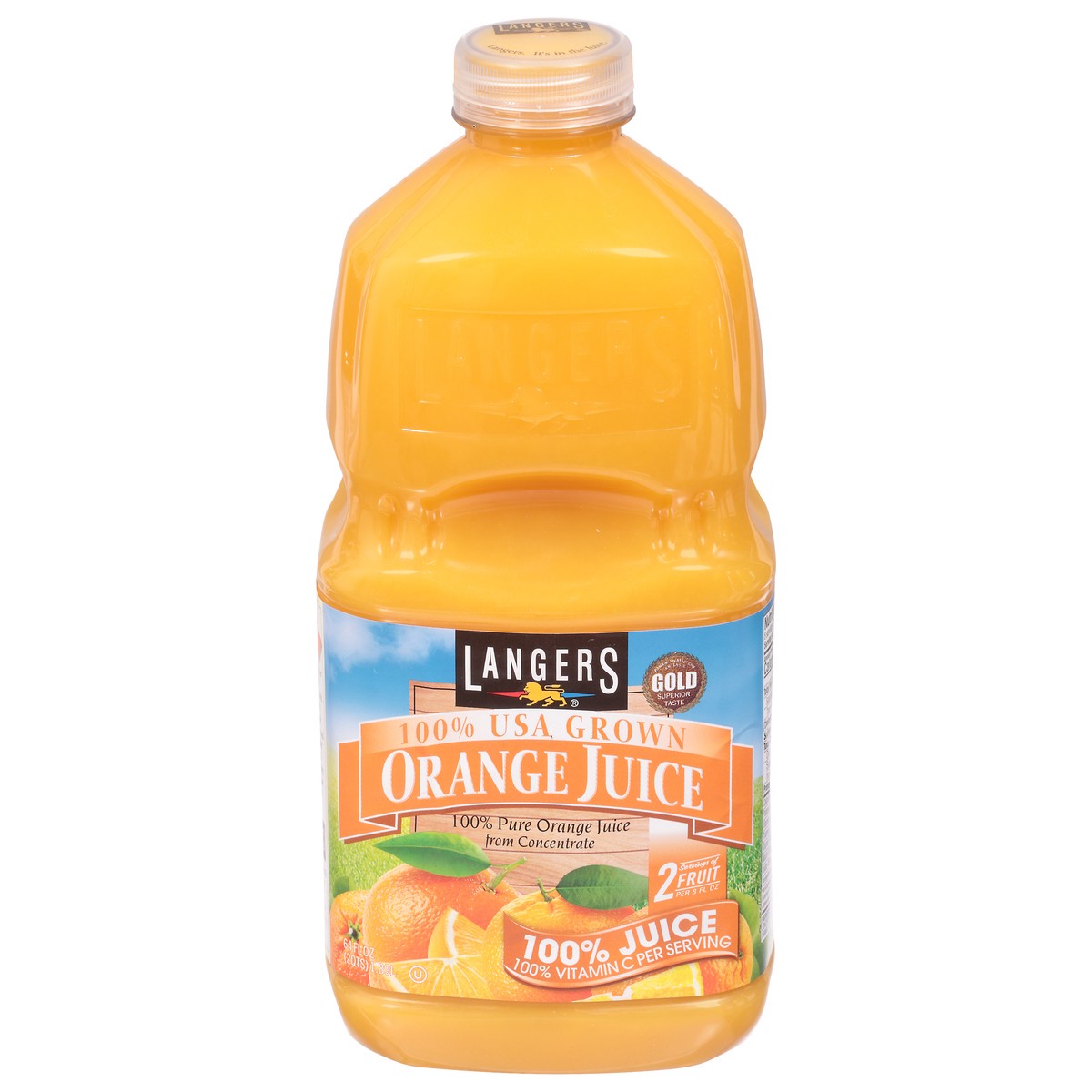 slide 1 of 9, Langers Orange Juice 100% Juice 64 fl oz, 64 fl oz