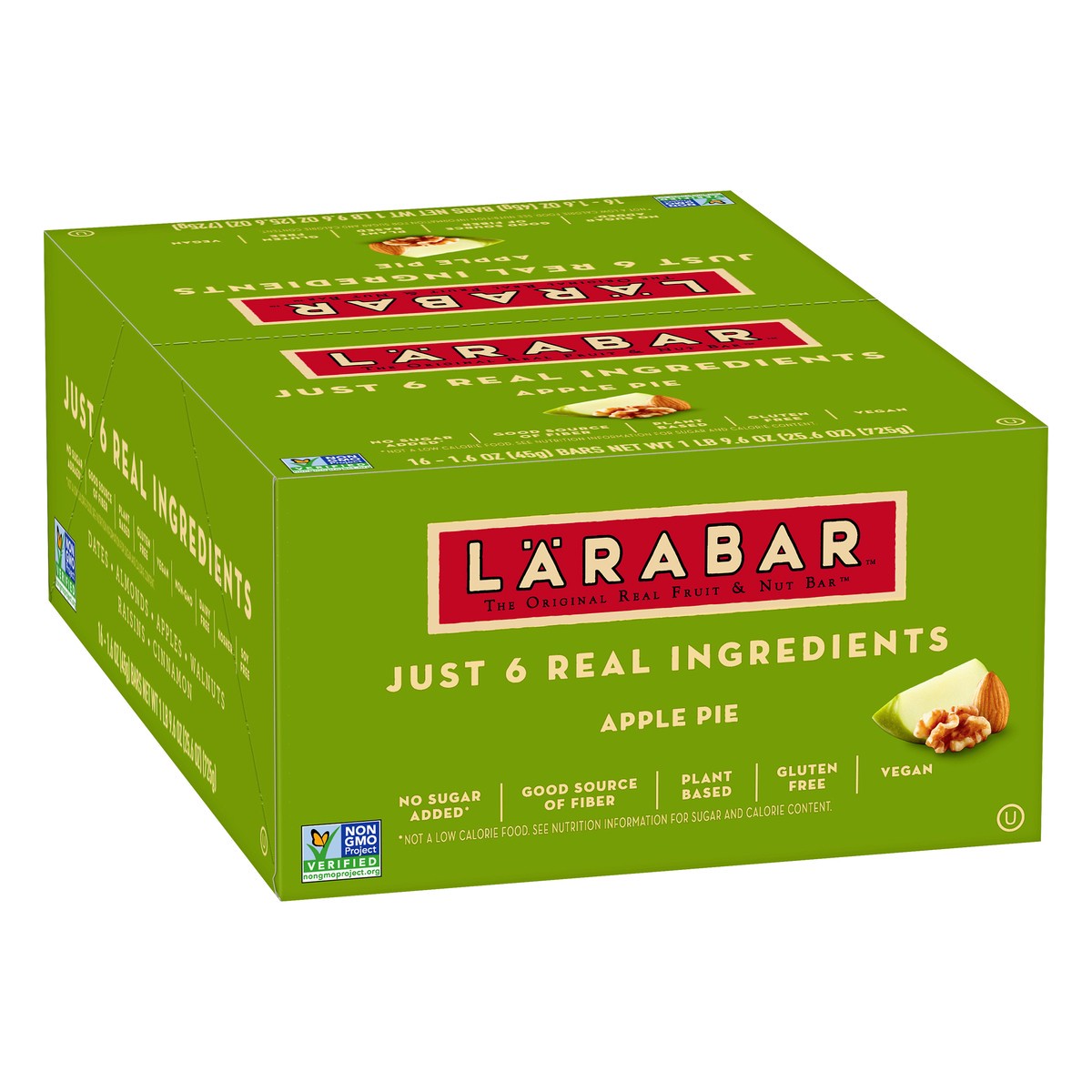 slide 4 of 9, LÄRABAR Apple Pie, Gluten Free Vegan Fruit & Nut Bar, 1.6 oz Bars, 16 Ct, 16 ct