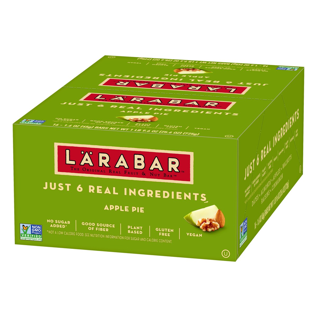 slide 5 of 9, LÄRABAR Apple Pie, Gluten Free Vegan Fruit & Nut Bar, 1.6 oz Bars, 16 Ct, 16 ct