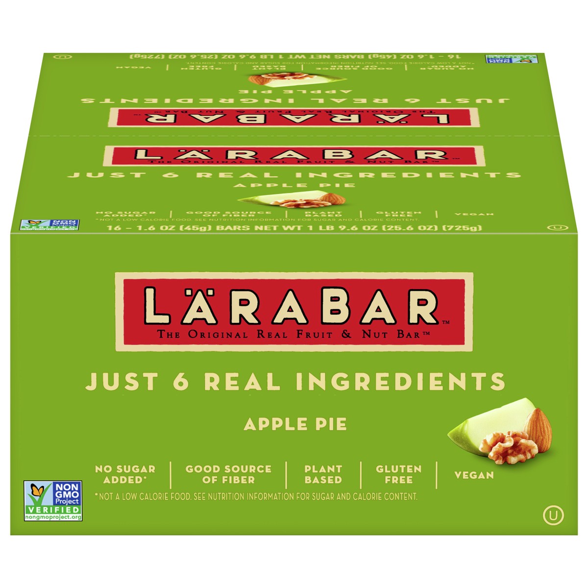 slide 1 of 9, LÄRABAR Apple Pie, Gluten Free Vegan Fruit & Nut Bar, 1.6 oz Bars, 16 Ct, 16 ct