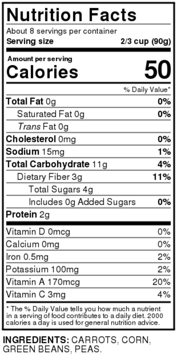 slide 5 of 9, Food Club Mixed Vegetables With Carrots, Corn, Green Beans & Peas, 24 oz