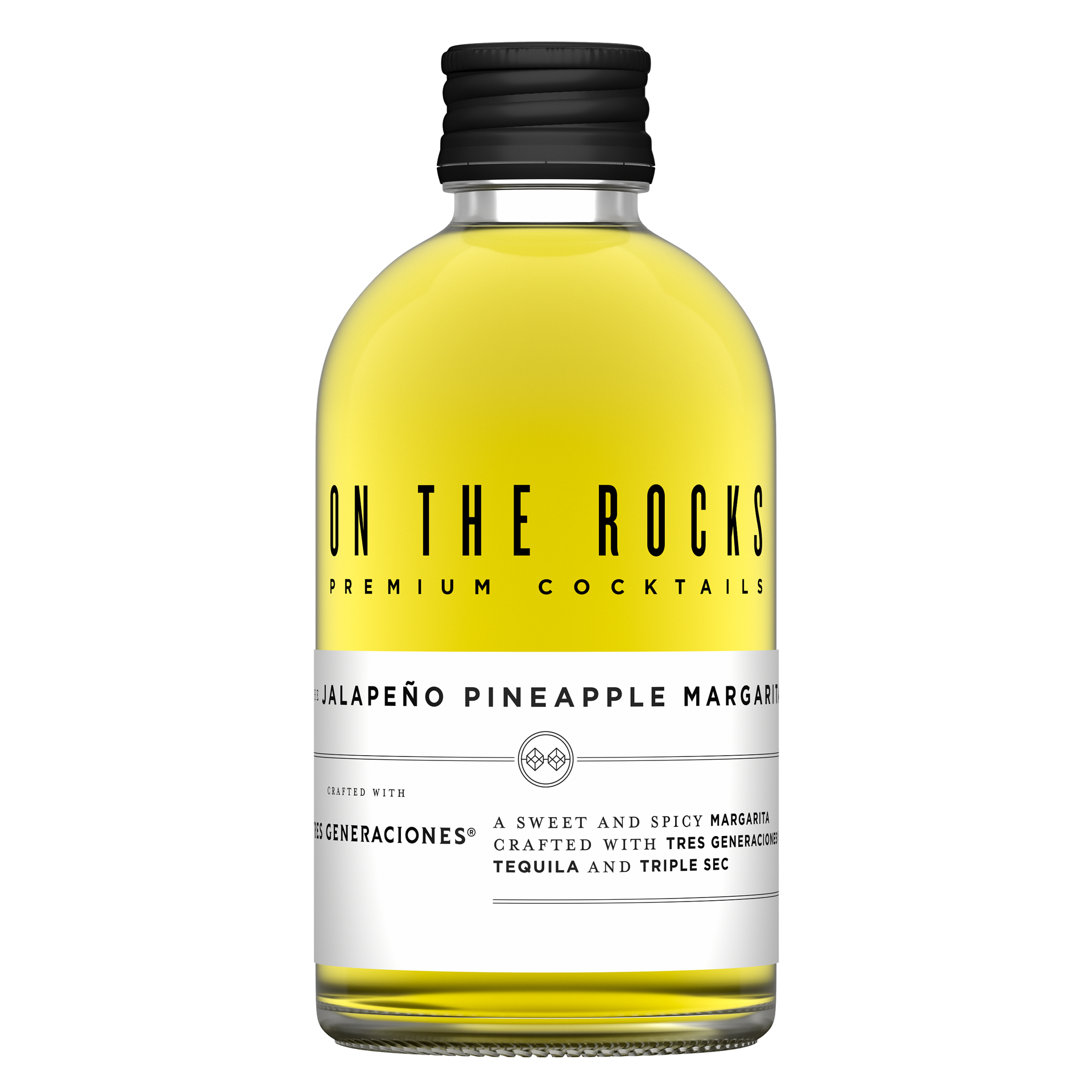 slide 2 of 2, On The Rocks Tres Generaciones Jalapeno Pineapple Margarita Ready to Drink Cocktail 200 ml, 200 ml