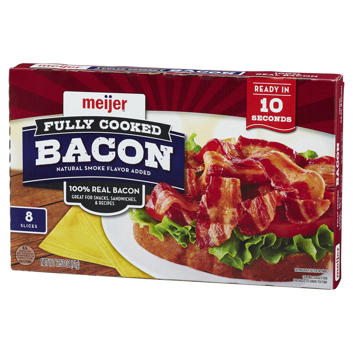 Meijer Fully Cooked Bacon 2.52 oz Shipt