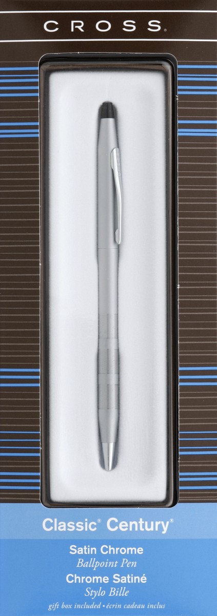 slide 3 of 4, Cross Classic Century Ballpoint Pen, Medium Point, 1.0 Mm, Satin Chrome Barrel, Black Ink, 1 ct