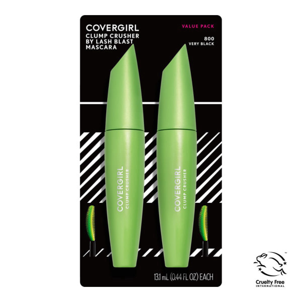 slide 1 of 5, COVERGIRL Lash Blast Clump Crusher Mascara Very Black Twin Pack, 0.44 fl oz