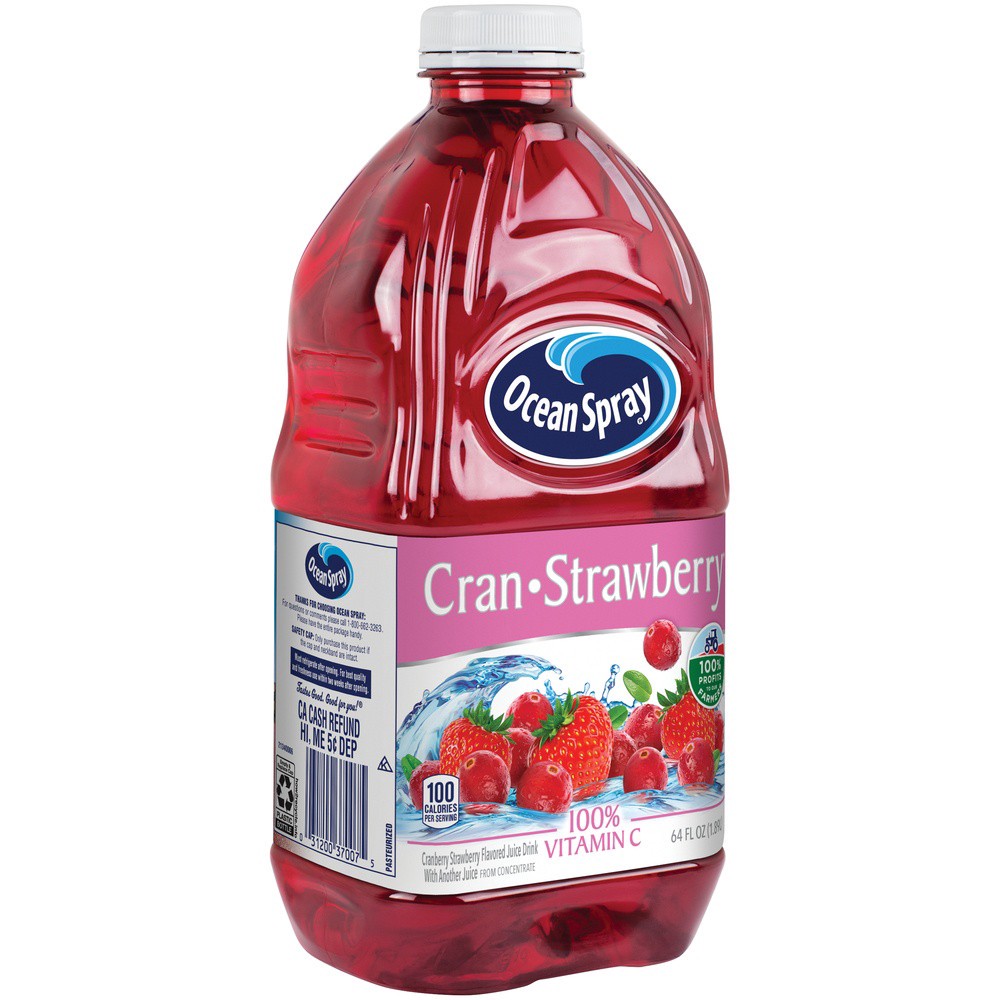 slide 2 of 8, Ocean Spray Cran-Strawberry Juice, 64 fl oz