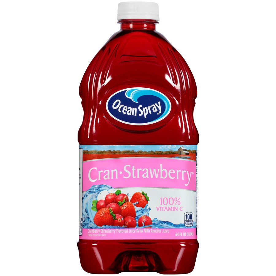 slide 1 of 8, Ocean Spray Cran-Strawberry Juice, 64 fl oz