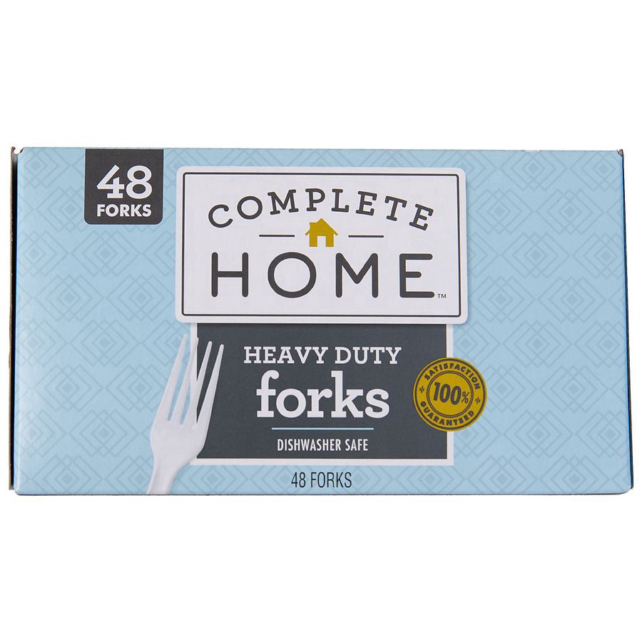 slide 4 of 4, Complete Home Heavy Duty Plastic Forks, 48 ct