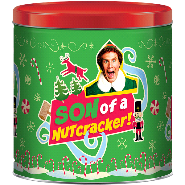 slide 1 of 1, Warner Bros. ELF Popcorn Tin, 21 oz