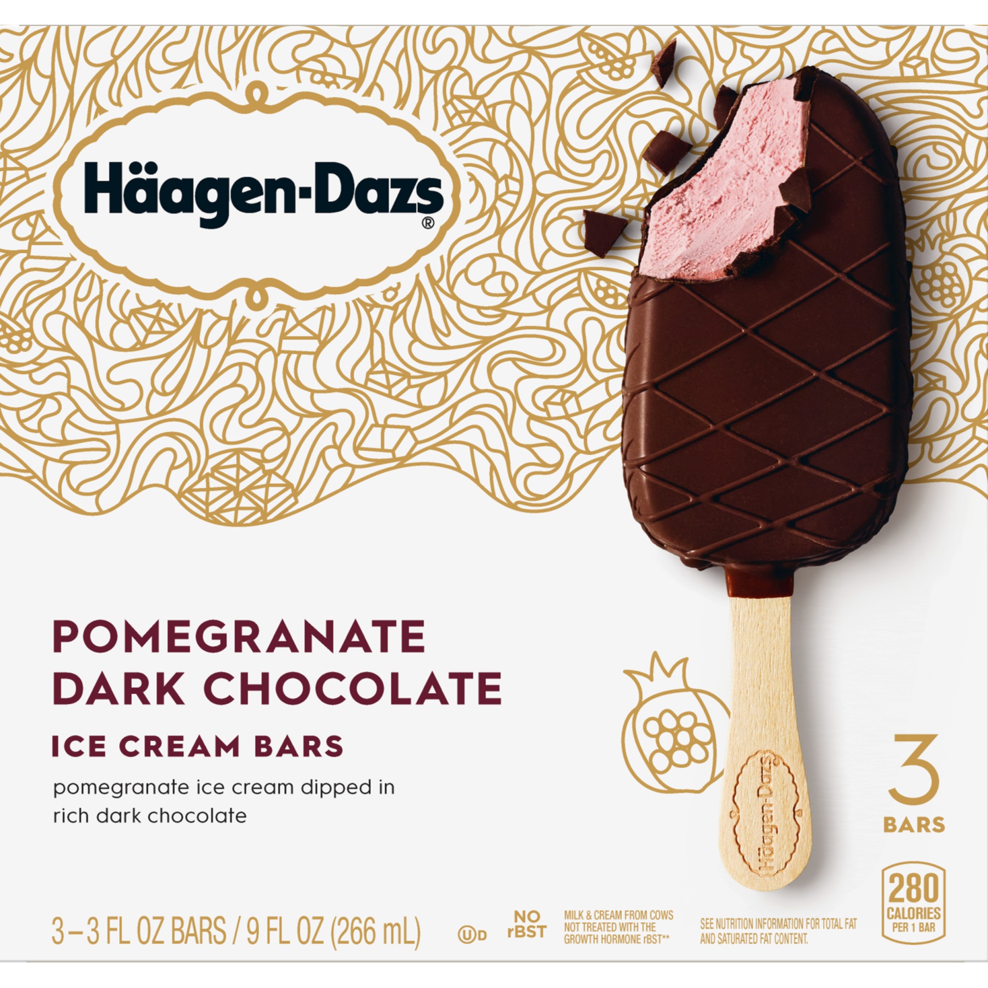 slide 1 of 6, Häagen-Dazs Pomegranate Dark Chocolate Ice Cream Bars, 3 ct