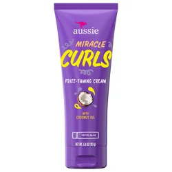 Aussie Miracle Curls Frizz-Taming Cream for Frizz-Free Curly Hair 6.8 fl oz