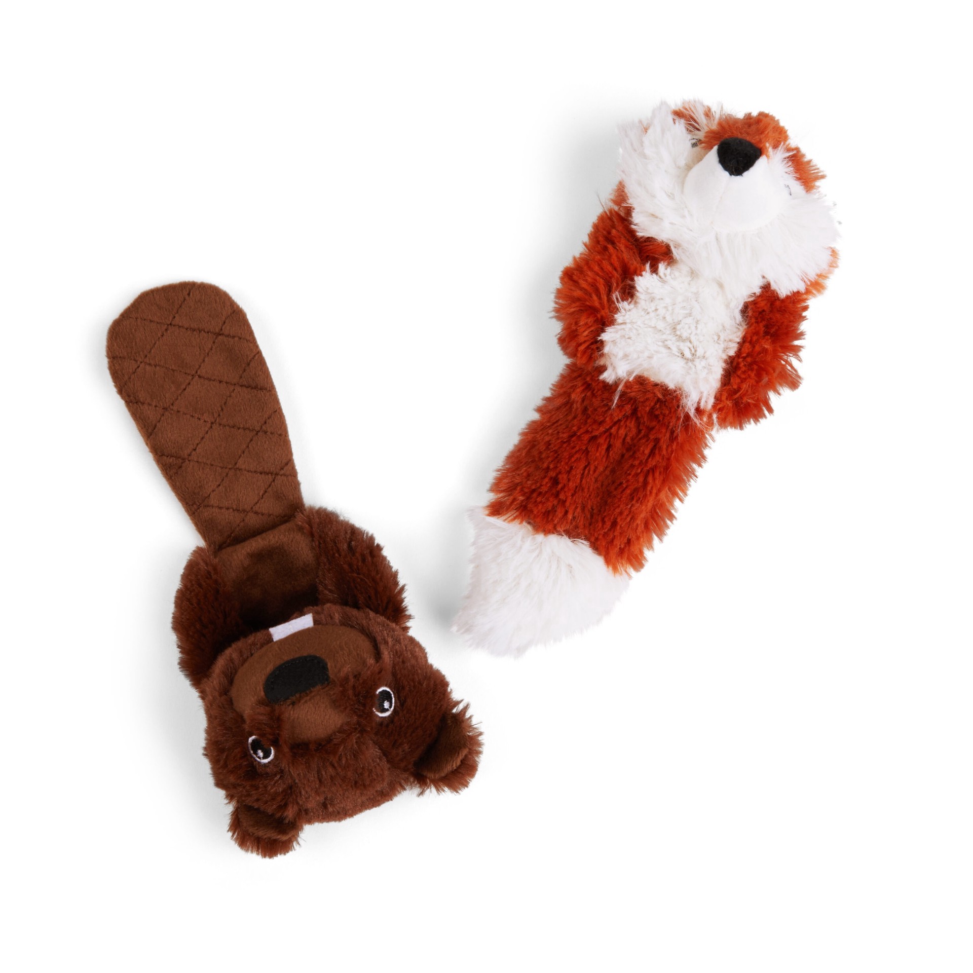 slide 2 of 2, Leaps & Bounds Wildlife Assorted Flattie Plush Dog Toy, Small, SM