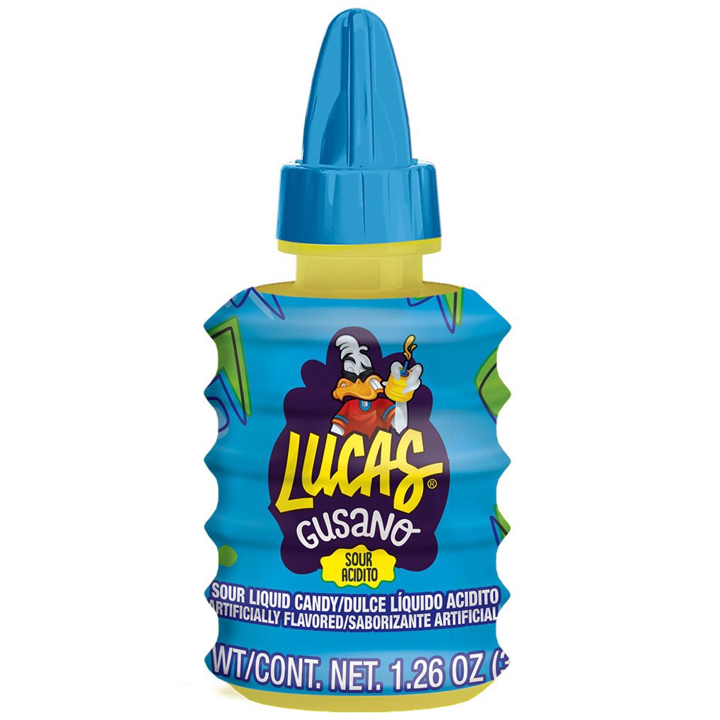 slide 1 of 1, Lucas Gusano Liquid Sour Candy, 1.26 oz