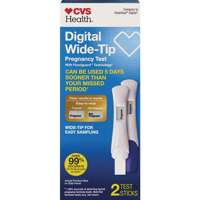 slide 1 of 1, Cvs Health Digital-Wide Tip Pregnancy (Blue), 2 ct